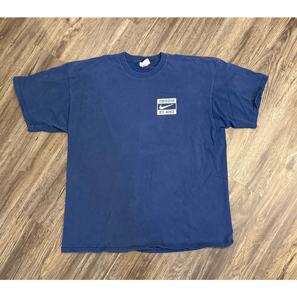 Vintage 95' Nike Swoosh By Nike T Shirt XL Made in the USA Blue Single Stitch - Picture 3 of 10
